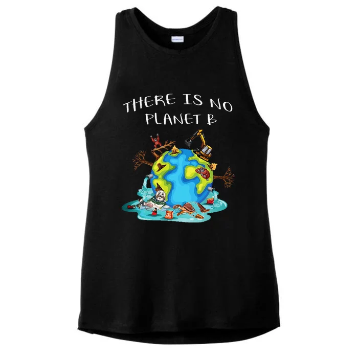 There Is No Planet B Ecology Environmental Science Earth Day Ladies Tri-Blend Wicking Tank