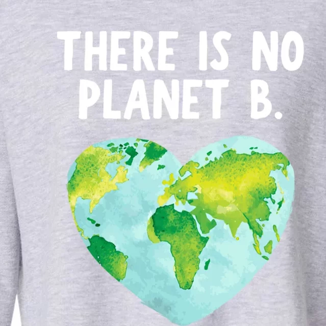 There Is No Planet B Funny Gift Love Earth Cute Gift Cropped Pullover Crew