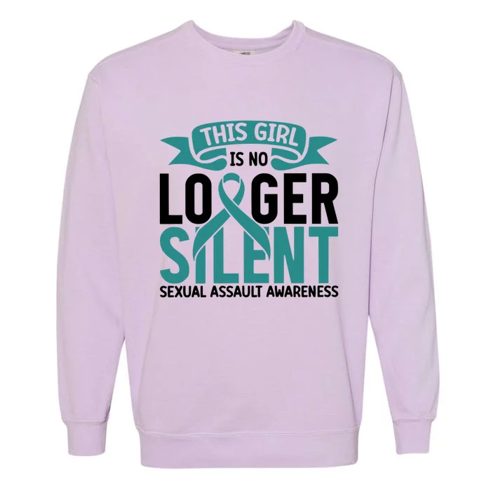 This Is No Longer Silent Sexual Assault Awareness Month Gift Garment-Dyed Sweatshirt