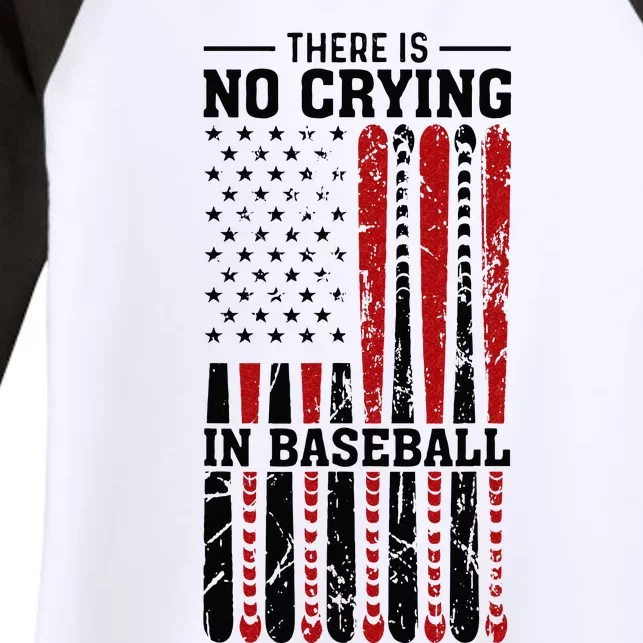 There Is No Crying In Baseball Women's Tri-Blend 3/4-Sleeve Raglan Shirt