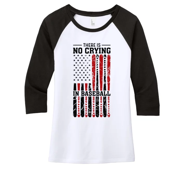 There Is No Crying In Baseball Women's Tri-Blend 3/4-Sleeve Raglan Shirt