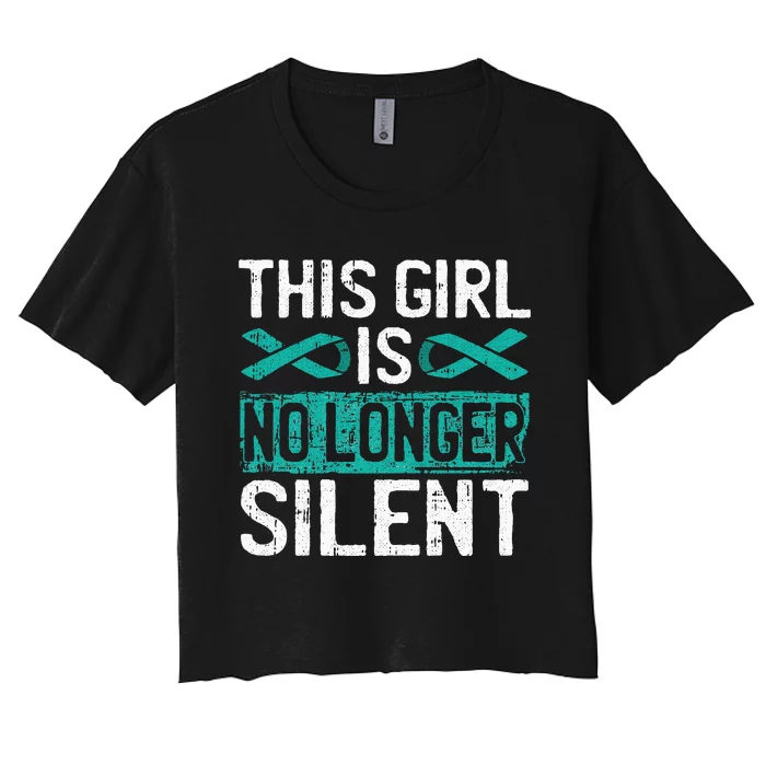 This Is No Longer Silent Sexual Assault Awareness Women's Crop Top Tee