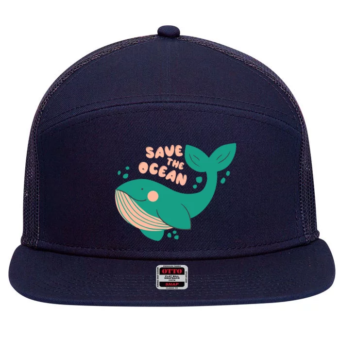 There Is No Planet B Meaningful Gift Whale Meaningful Gift Save The Ocean Gift 7 Panel Mesh Trucker Snapback Hat