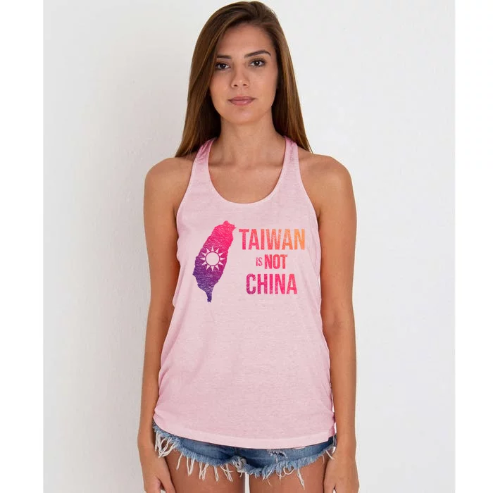 Taiwan Is Not China Freedom Democracy Independence Gift Women's Knotted Racerback Tank