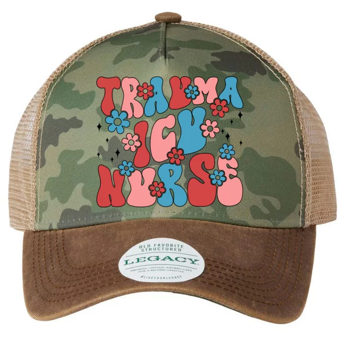 Trauma Icu Nurse Groovy Trauma Intensive Care Unit Gift Legacy Tie Dye Trucker Hat