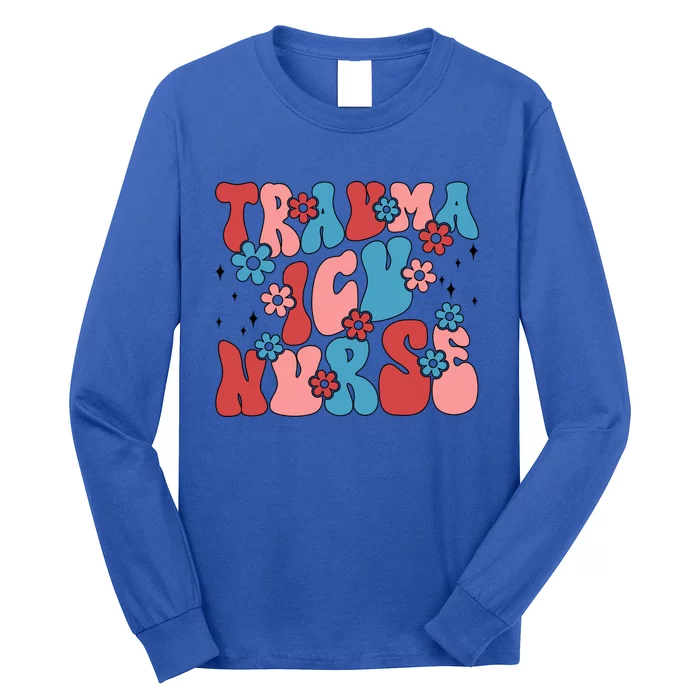 Trauma Icu Nurse Groovy Trauma Intensive Care Unit Gift Long Sleeve Shirt