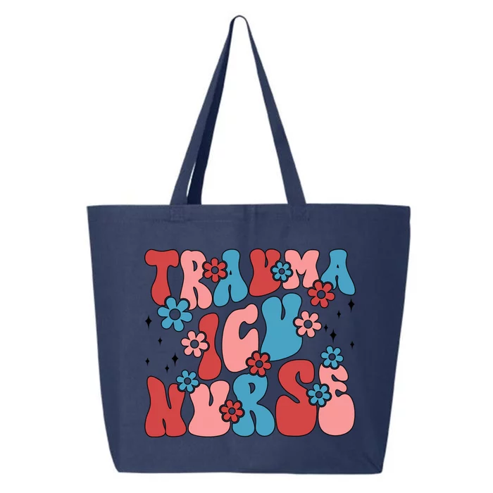 Trauma Icu Nurse Groovy Trauma Intensive Care Unit Gift 25L Jumbo Tote