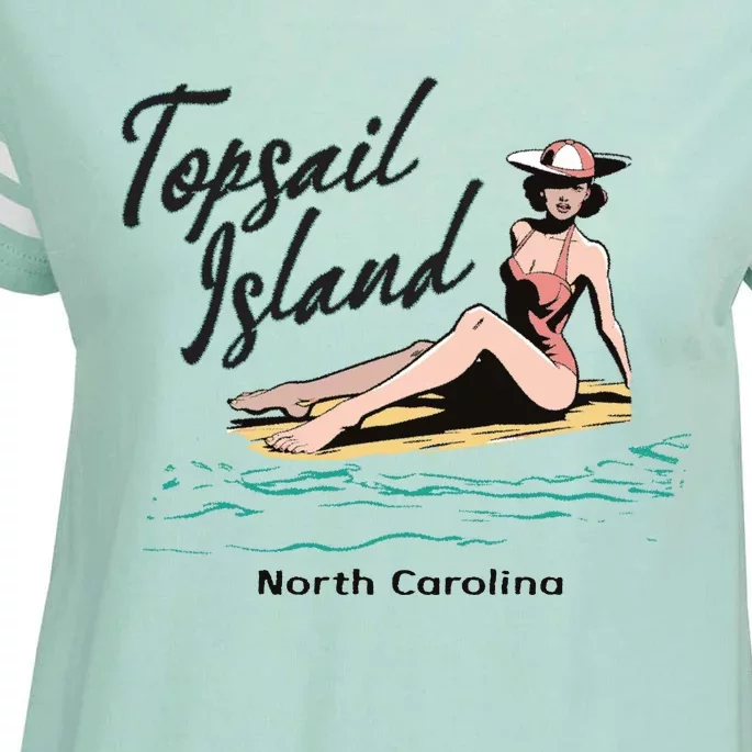 Topsail Island North Carolina Enza Ladies Jersey Football T-Shirt