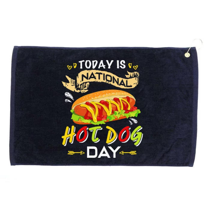 Today Is National Hot Dog Day Funny Hot Dog Giftss Grommeted Golf Towel