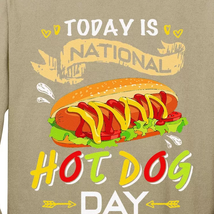 Today Is National Hot Dog Day Funny Hot Dog Giftss Tall Long Sleeve T-Shirt