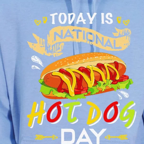 Today Is National Hot Dog Day Funny Hot Dog Giftss Unisex Surf Hoodie