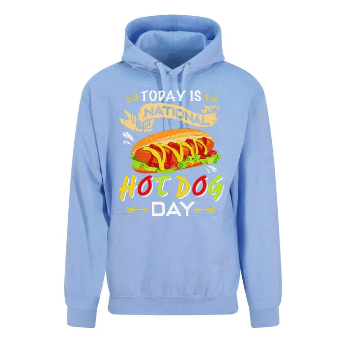 Today Is National Hot Dog Day Funny Hot Dog Giftss Unisex Surf Hoodie