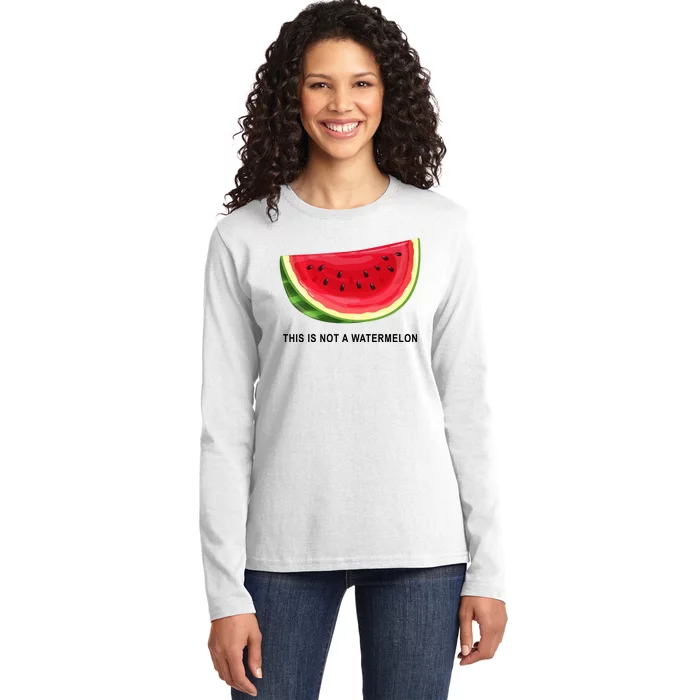 This Is Not A Watermelon Funny Ladies Long Sleeve Shirt