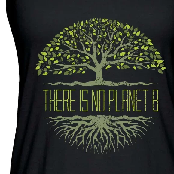 There Is No Planet B Earth Day Ladies Essential Flowy Tank