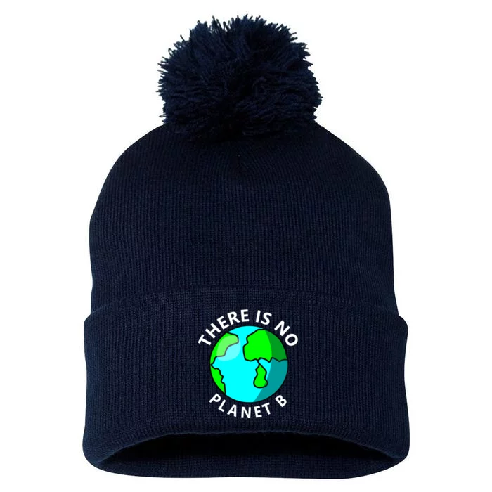 There Is No Planet B Earth Day Pom Pom 12in Knit Beanie