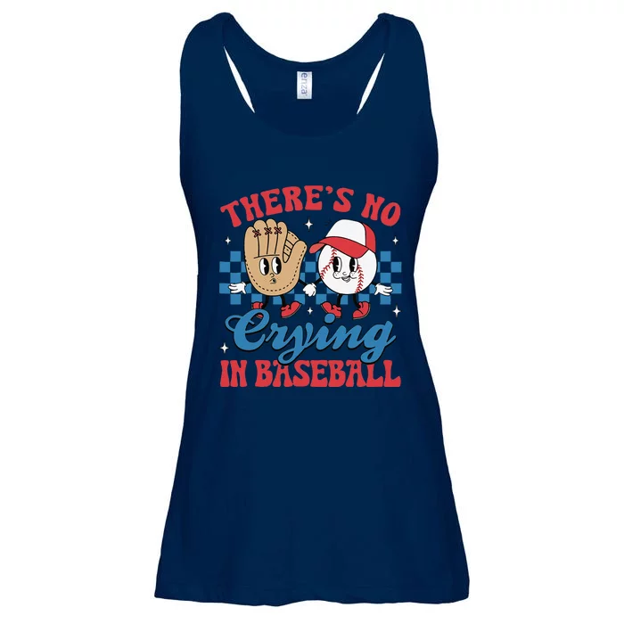 There Is No Crying In Baseball Funny Game Day Baseball Ladies Essential Flowy Tank