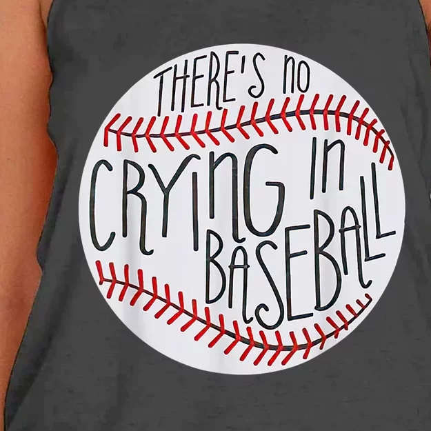 There Is No Crying In Baseball Funny Sports Ball Game Women's Knotted Racerback Tank