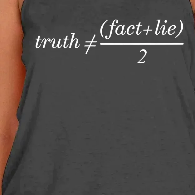 Truth Is Not Fact Plus Lie Divide 2 Women's Knotted Racerback Tank