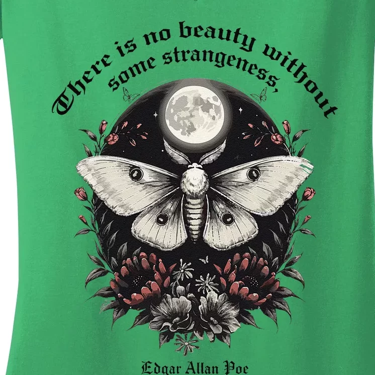 There Is No Beauty Without Some Strangeness Edgar Allan Poe Women's V-Neck T-Shirt