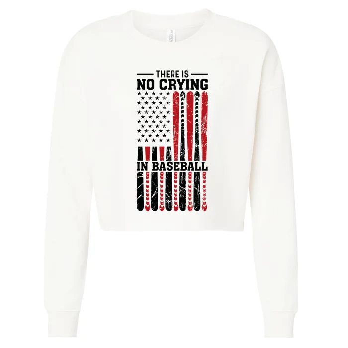 There Is No Crying In Baseball Cropped Pullover Crew