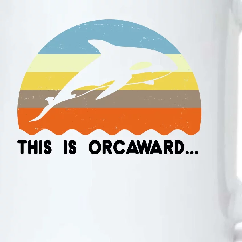 This Is Orcaward Funny Awkward Whale Sunset Black Color Changing Mug