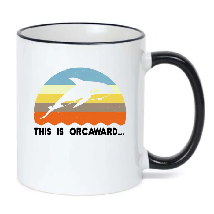 This Is Orcaward Funny Awkward Whale Sunset Black Color Changing Mug