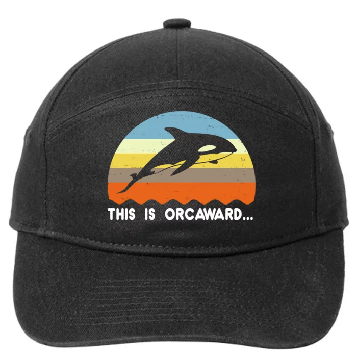 This Is Orcaward Funny Awkward Whale Sunset 7-Panel Snapback Hat