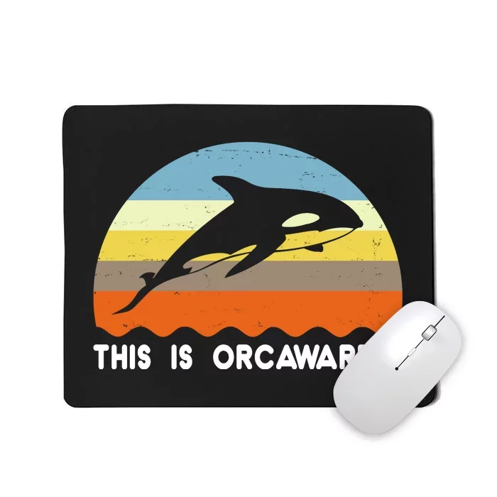 This Is Orcaward Funny Awkward Whale Sunset Mousepad