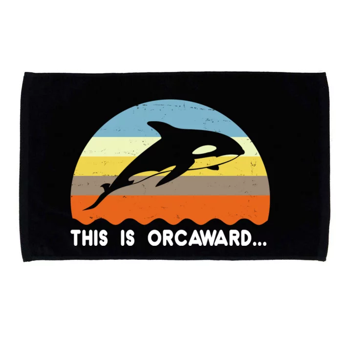 This Is Orcaward Funny Awkward Whale Sunset Microfiber Hand Towel