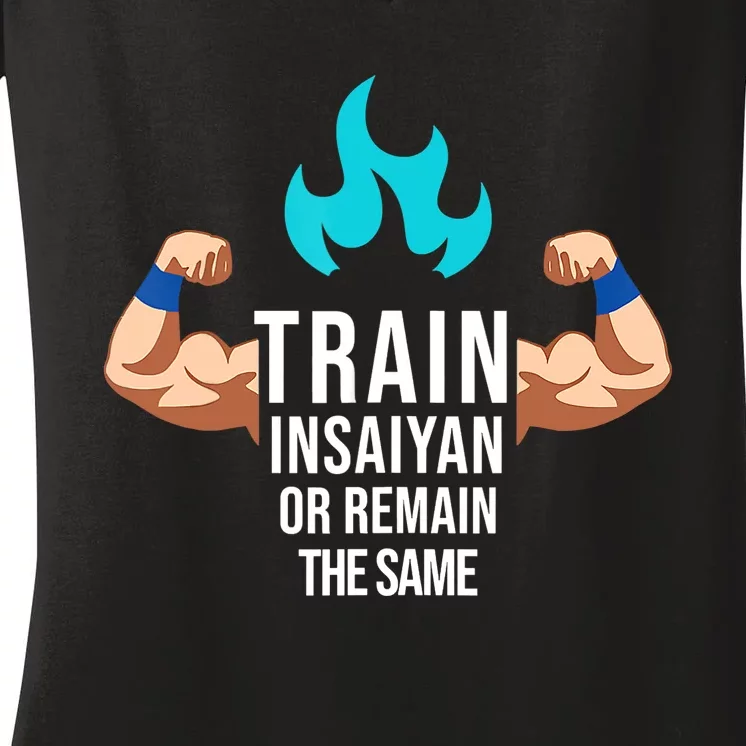 Train Insaiyan Or Remain The Same Anime Gym Bodybuilding Women's V-Neck T-Shirt