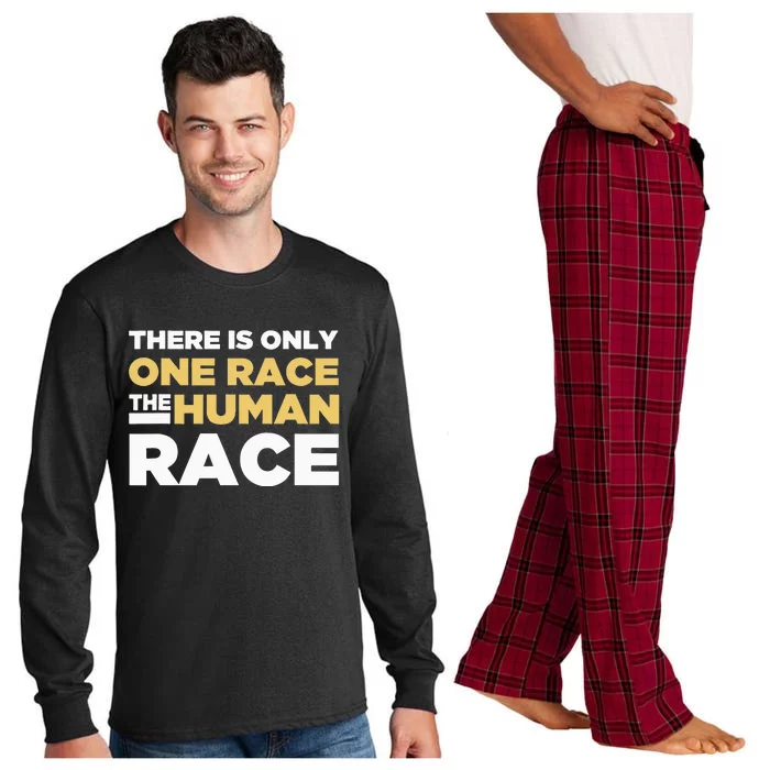 There Is Only One Race The Human Race Anti Racist Diversity Long Sleeve Pajama Set