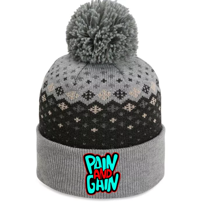 Train Insane Or Ramain The Same No Pain No Gain Cute Gift The Baniff Cuffed Pom Beanie