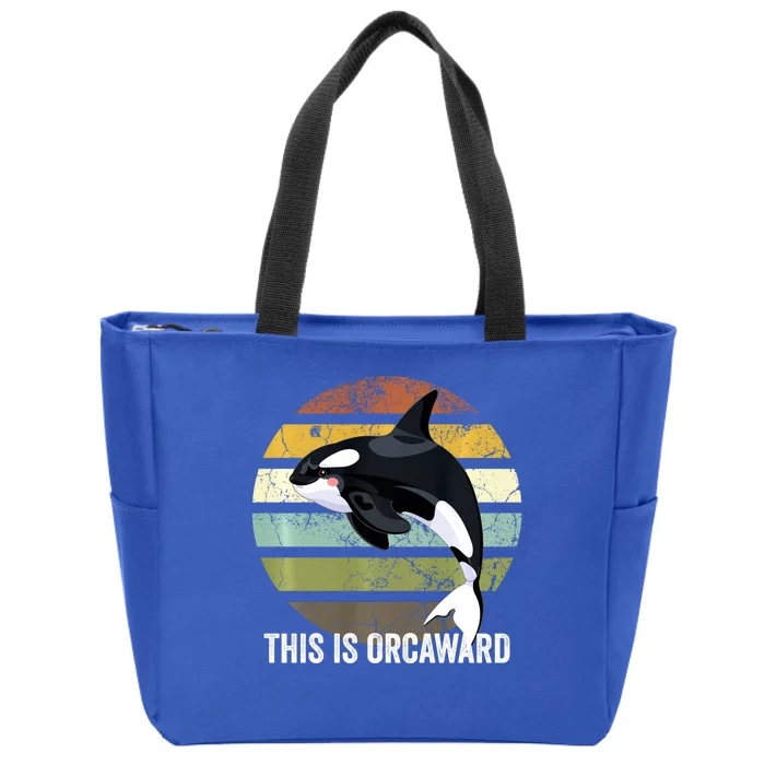 This Is Orcaward Whale Lover Orca Zip Tote Bag