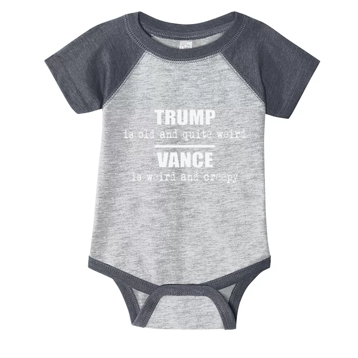 Trump Is Old And Quite Weird Vance Is Creepy Political Infant Baby Jersey Bodysuit