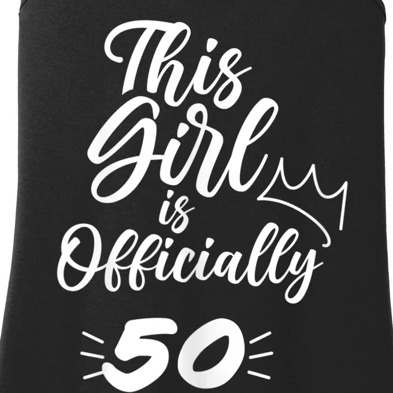 This  Is Officially 50 Fifty 50Th Fiftieth Cute Birthday Ladies Essential Tank