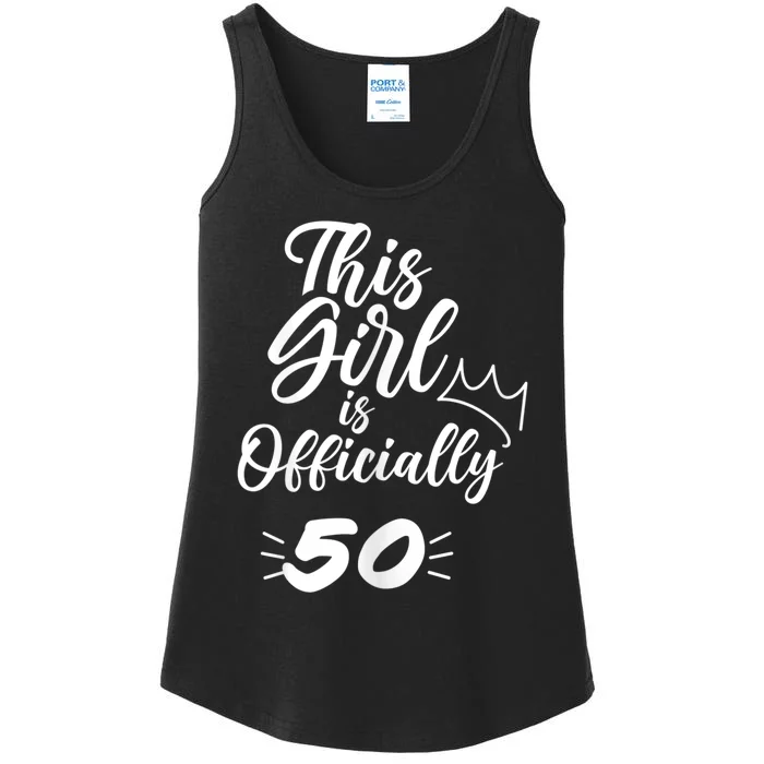 This  Is Officially 50 Fifty 50Th Fiftieth Cute Birthday Ladies Essential Tank