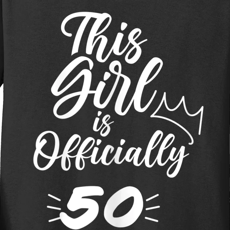 This  Is Officially 50 Fifty 50Th Fiftieth Cute Birthday Kids Long Sleeve Shirt