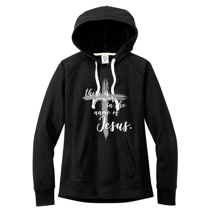 There Is Power In The Name Of Jesus Cross Women's Fleece Hoodie