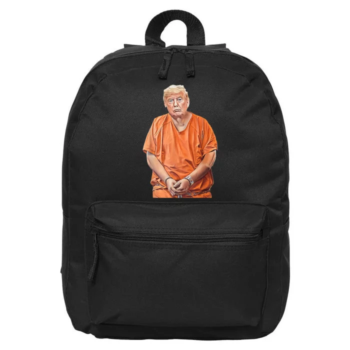 Trump In Prison Funny Anti Trump Trump Mugshot Design 16 in Basic Backpack