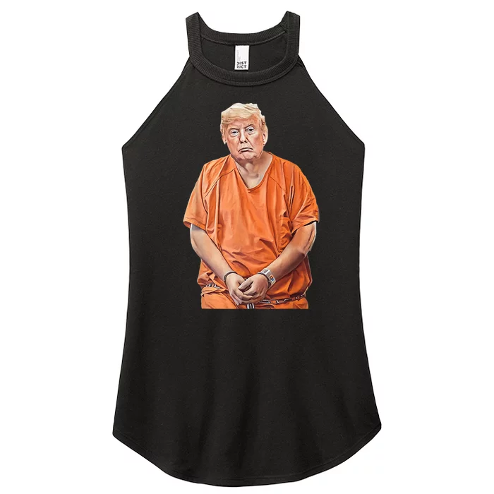 Trump In Prison Funny Anti Trump Trump Mugshot Design Women’s Perfect Tri Rocker Tank