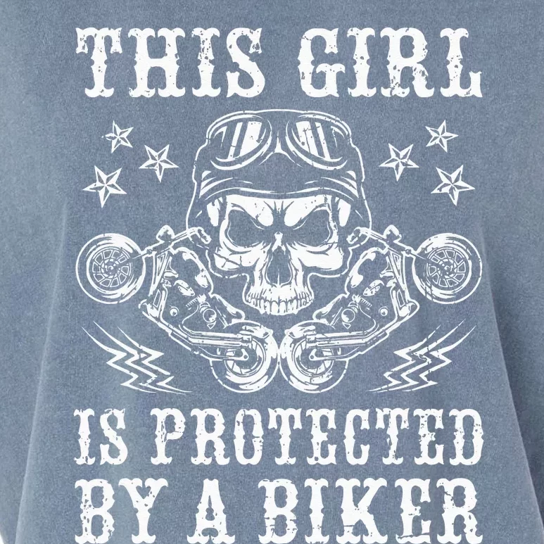 This Is Protected By A Biker Garment-Dyed Women's Muscle Tee