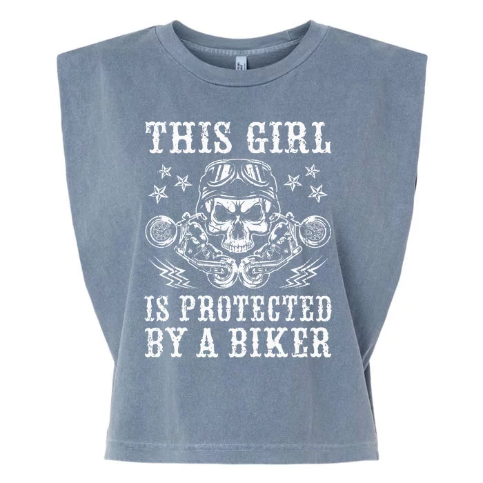 This Is Protected By A Biker Garment-Dyed Women's Muscle Tee