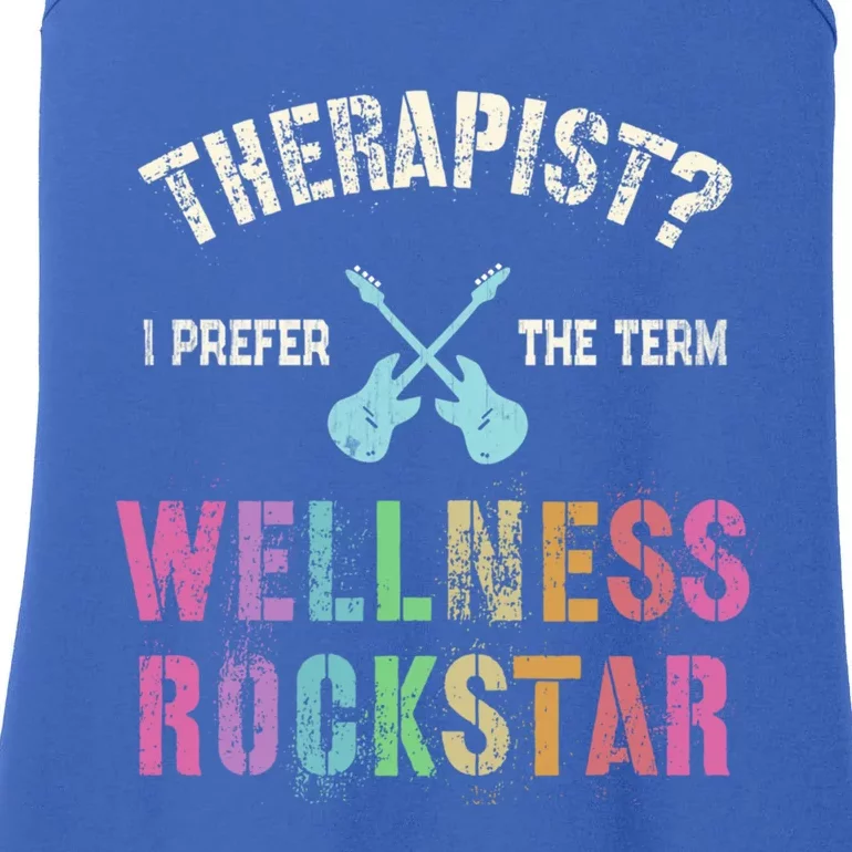 Therapist I Prefer Wellness Rockstar Therapy Ninja Team Cute Gift Ladies Essential Tank