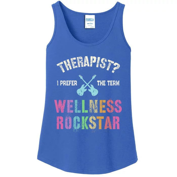 Therapist I Prefer Wellness Rockstar Therapy Ninja Team Cute Gift Ladies Essential Tank