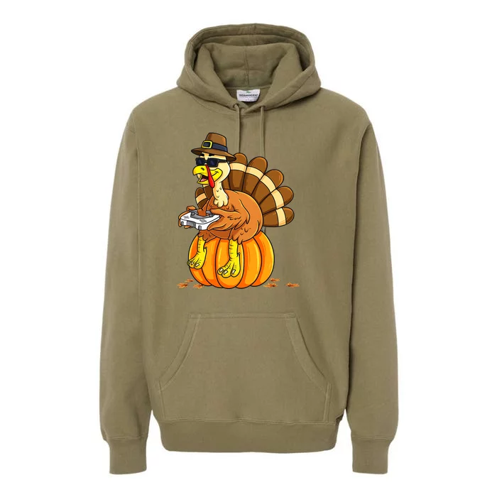 Turkey I Paused My Game To Be Thankful Video Gamer Premium Hoodie