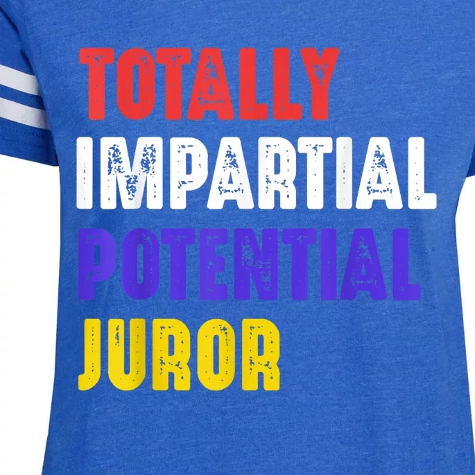 Totally Impartial Potential Juror Funny 4th July Enza Ladies Jersey Football T-Shirt