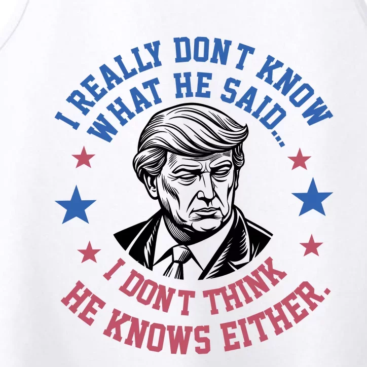 Trump I Really Don’T Know What He Said Humorous Presidential Debate Trump Performance Tank