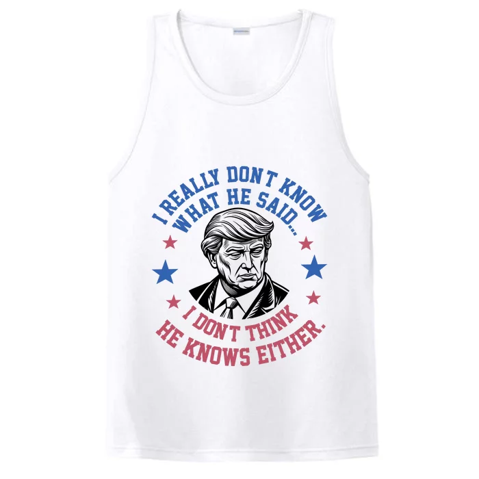 Trump I Really Don’T Know What He Said Humorous Presidential Debate Trump Performance Tank