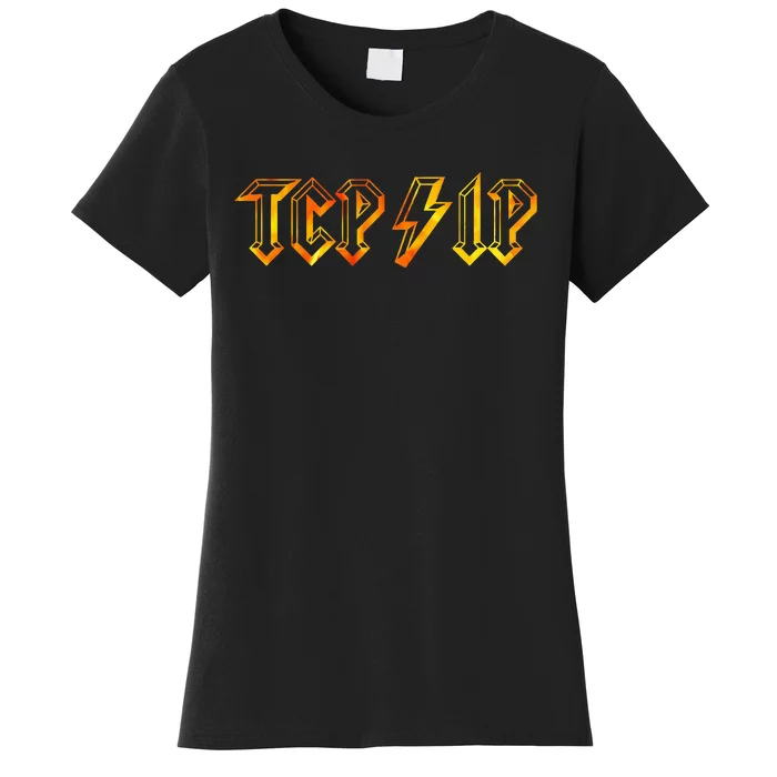 Tcpip In Rock N Roll Style Computer Geeks Networking Women's T-Shirt