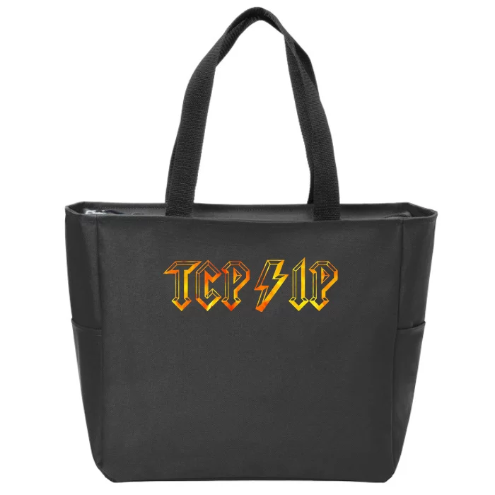 Tcpip In Rock N Roll Style Computer Geeks Networking Zip Tote Bag